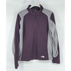 The North Face Womens TKA 100 Plum 1/4 Zip Fleece Mock Neck Pullover Size Medium